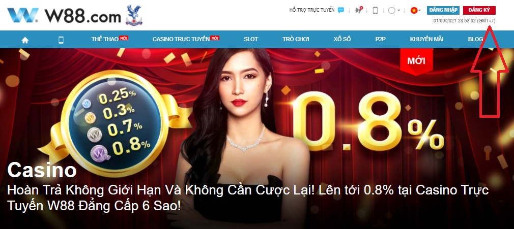 Đăng ký tài khoản w88 trên máy tính