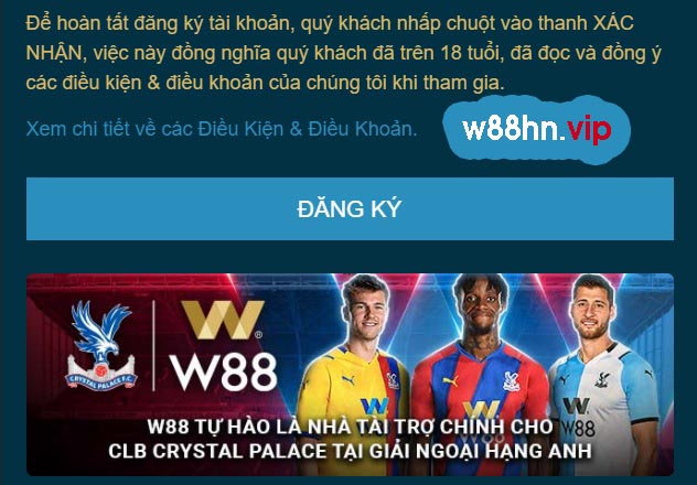 Bấm nút ĐĂNG KÝ W88
