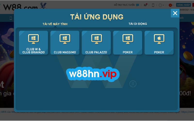Ứng dụng w88 pc