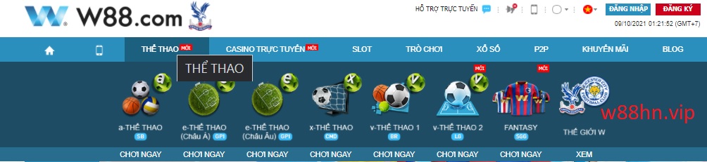 W88 TOP cá cược thể thao phong phú