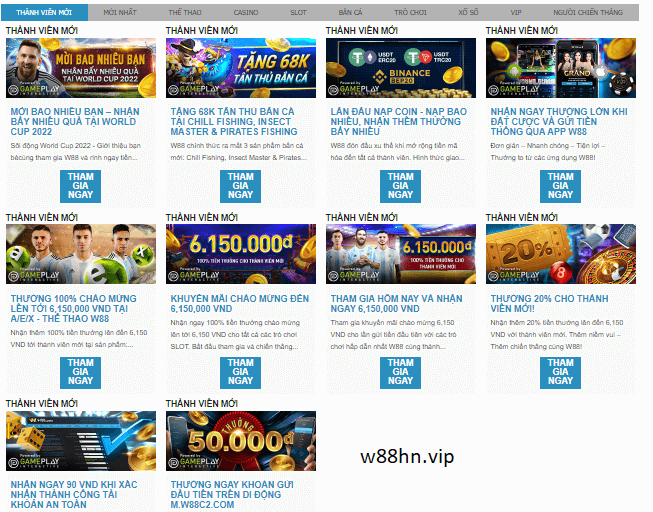 w88wc6 ngập tràn khuyến mãi